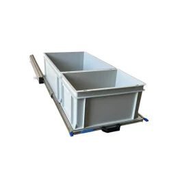 Aluminium 90x40 cm Schiebegestell mit 2 offenen Körben