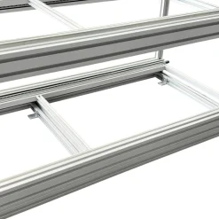 Doppel- Schiebe 120x40cm - geschlossene Boxen und Holzplatte
