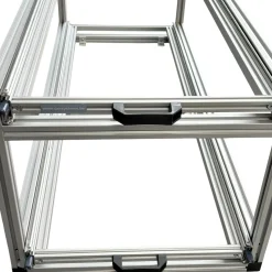Doppel- Schiebe 120x40cm - geschlossene Boxen und Holzplatte
