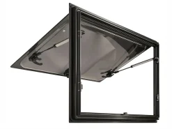 DWS Camping 700 x 400 mm Klappfenster mit Kombirollo - Black
