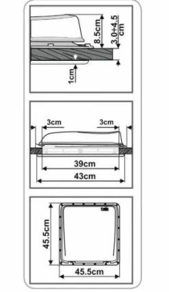 Fiamma Turbo Vent Premium 40 x 40 Dachluke mit Ventilator - Transparent