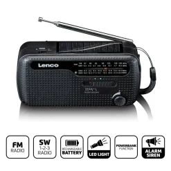 Lenco MCR-113BK Tragbares Notfall Radio