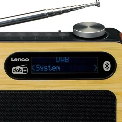 Lenco PDR-040BAMBOOBK DAB+ Radio - Bamboo,Schwarz