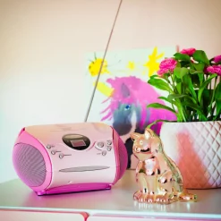 Lenco SCD-24 Tragbares FM-Radio - Pink