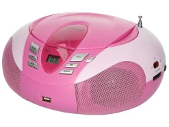 Lenco SCD-37 USB Tragbares FM-Radio - Pink