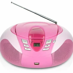 Lenco SCD-37 USB Tragbares FM-Radio - Pink