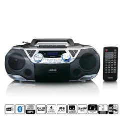 Lenco SCD-720SI CD-Player Boombox - Schwarz,Silber