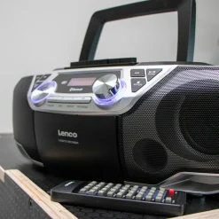 Lenco SCD-720SI CD-Player Boombox - Schwarz,Silber