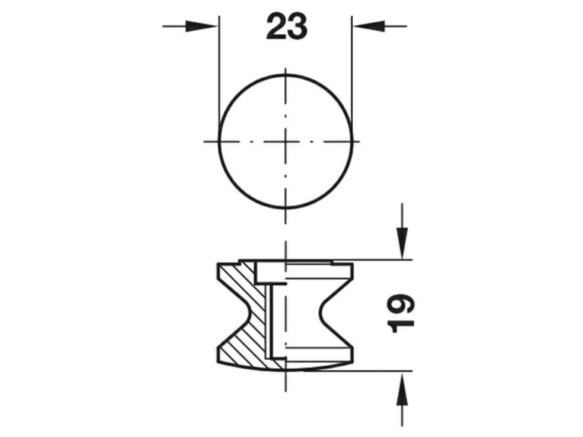 Obelink Push-Lock Knopf - Silver