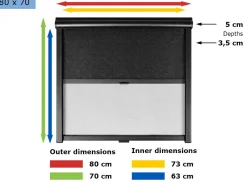 Obelink Velum Kombirollo 80 x 70 cm - black