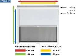 Obelink Velum Kombirollo 150 x 80 cm - grey