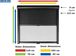 Obelink Velum Kombirollo 110 x 70 cm - black