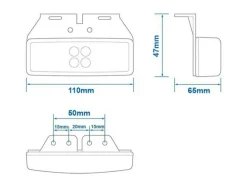 ProPlus 12/24V LED Seitenmarkierungsleuchte mit Halter - Orange