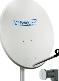 Schwaiger SPI993 hellgrauer 80 cm SAT Set mit LNB