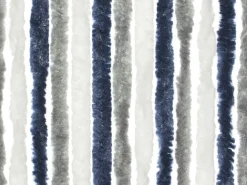 Travellife 56 x 185 grau/weiß/blau Chenille-Vorhang